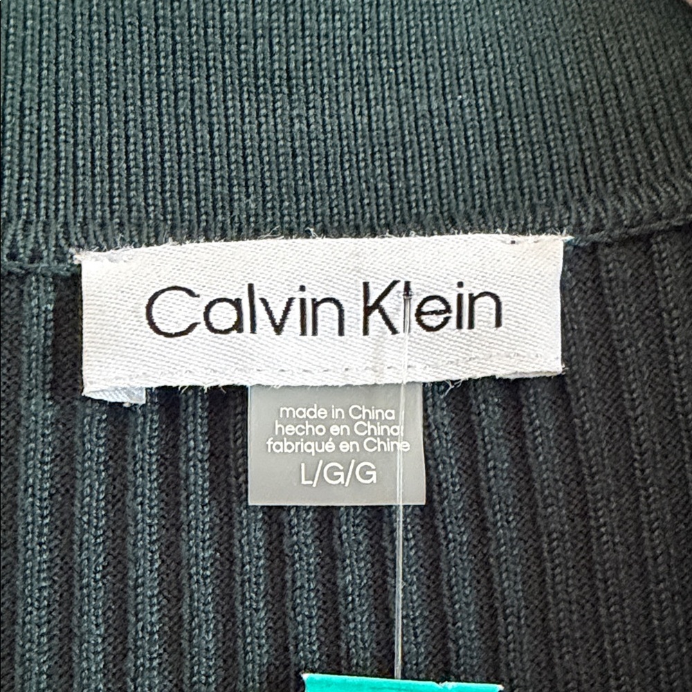 CALVIN KLEIN  Dark Green Long Sleeve Dress - Picture 2 of 9